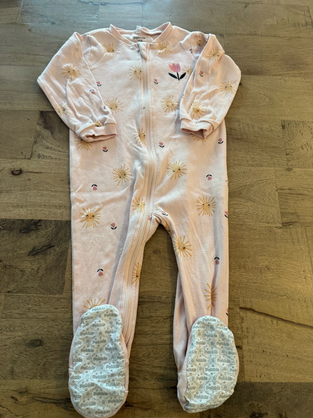 Pekkle sun tulip novelty print footies pyjama pink cozy size 18 months